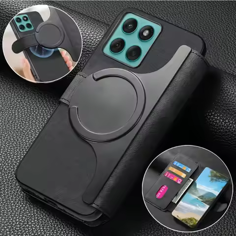 Case For Motorola G87 G77 G Max Leather Flip Wallet Card Slot Holder For Magsafe Magnetic 2in1 Cover