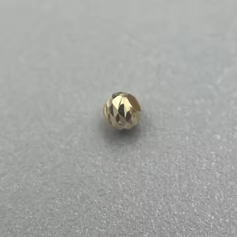 Pure 14K Gold Twill Spiral Interval Scattered Spacer Beads Diameter 2mm Au585 Fine Jewelry Bracelet 