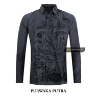 KEMEJA Original Batik Shirt With PURWAKA PUTRA Motif, Men's Batik Shirt For Men, Slimfit, Full Layer, Long Sleeve