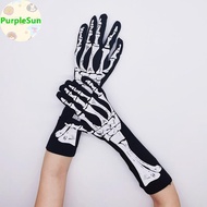 PurpleSun Halloween Skeleton Skeleton Gloves Trick Dark Wind Convex Gloves Skeleton Ghost Festival C