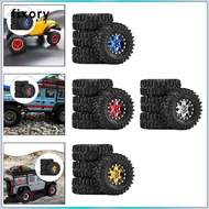 [fixory] 4 Pieces RC Car Tires Replacement Model Wheels Aluminum Alloy Construction DIY Accessories 
