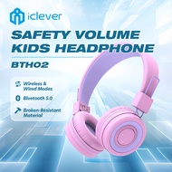 iClever Kids Bluetooth Headphones, BTH02 Kids Headphones with MIC, 22H Playtime, Bluetooth 5.0 & Ste