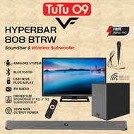 Vinnfier VF HyperBar 808 BTRW Karaoke 350W Bluetooth TV Soundbar 8" Wireless SubWoofer FM Optical HD
