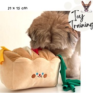 CP Sandwich Pet Snuffle Toy Pets Toast IQ Training Toys Sniffing Toys Dog Fun Toy 宠物嗅觉训练玩具吐司玩具