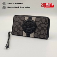 100% Authentic Coach Dempsey Large Phone Wallet In Signature Jacquard With Stripe And Coach Patch C9