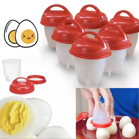1/3/6pc Egg Poachers Cooker Silicone Non-Stick Egg Boiler Cookers Pack Boiled Eggs Mold Cups Steamer