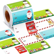 Christmas Holiday Party Gift Label Sticker Roll 5.3cm x 7cm