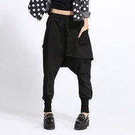 Y2tm Cotton Linen Detachable Pocket Nails Fake Two-Piece Flying Squirrel Pants Baggy European Americ
