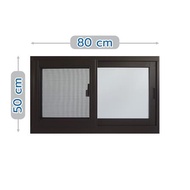 หน้าต่างบานเลื่อน อะลูมิเนียม S-S มุ้ง SANKYOALUMI J-TRUST VENTILATION 80X50 ซม. สีน้ำตาล
