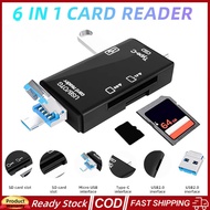 6 in 1 Card Reader Type-C OTG USB Memory Card Adapter plug and play High transmission with 512GB For