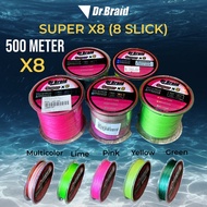 500m Dr.Braid Super X8 (8 Slick) Braided Fishing Line Braided Fishing Line 500m
