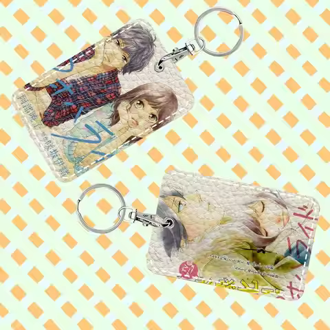 Anime Ao Haru R-Ride Card Case Keychain Access Card Bag Key Tag Ring Leather Card Holder Key Ring Ac