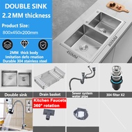 DEKES Black Sink Stainless for Kitchen SUS304 Stainless Sink Kitchen Sink Black Nano Thickened Bar S