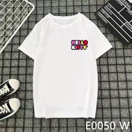 MERAH READY STOCK AVAILABLE E0050 HELLO KITTY LOGO TSHIRT GRAPHIC LARGE RED PINK YELLOW MEN WOMEN JA