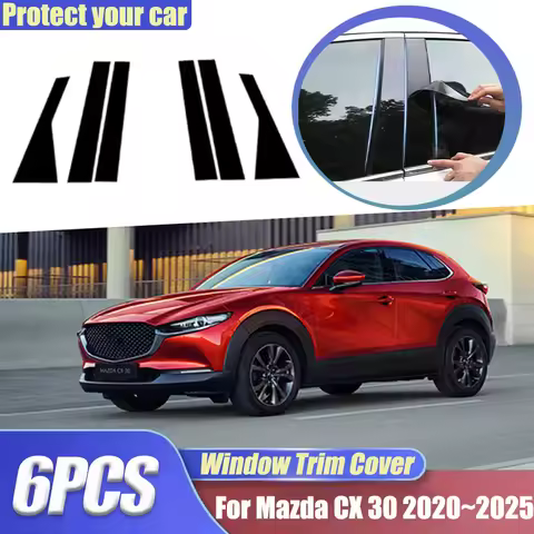 For Mazda CX 30 Accessories CX-30 CX30 DM 2020~2025 Window Center Pillar Film Trim Cover B C Posts S