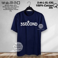 KATUN 3Second Three Second Distro Casual T-Shirts for Men and Women Cotton Material Size S M L XL XX