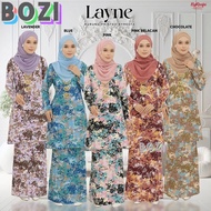 Kurung Printed LAYNE | Premium Moss Crepe Ironless | Kain A Shape