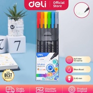 Deli 6-Color Triangle Liner Pen (Mixed) Eq900-06
