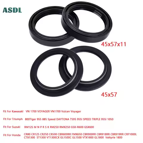 Motorcycle Front Fork Damper Oil Seal and Dust Seal 45x57x11 / 45X57 For HONDA CBR600RR RM 125 CBR90