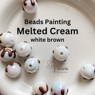Beads Painting Melted Cream • Round Painting Beads 16mm UV holo