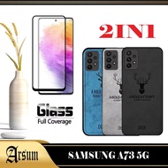 PROMO Case SAMSUNG A73 5G Softcase Deer jeans Pattern New Casing SAMSUNG A73 5G 2IN1 Package
