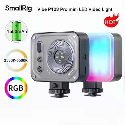 SmallRig Vibe P108 Pro Mini RGB Video Light, Portable Led Camera Light for Photography 12 Effects fo