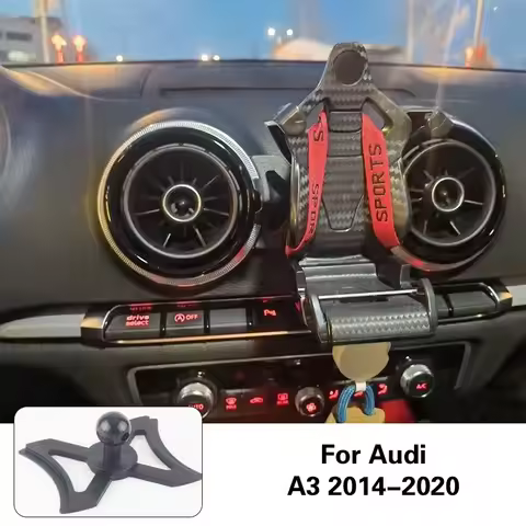 Car Phone Holder For Audi A3/S3/RS3 8P 8V 14-20 Sportback Air Vent Gravity Mount GPS Stand 360 Degre
