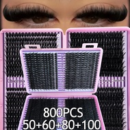 800 Clusters False Eyelashes 9-16mm Mixed Lengths D Curl Fluffy & Dense Eyelash Clusters Reusable Ey