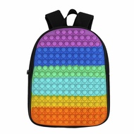 POP It Backpack Anime real Rainbow Color Push Bubble Teenager Laptop Pink Book Bag Schoolbags Funny Family Game