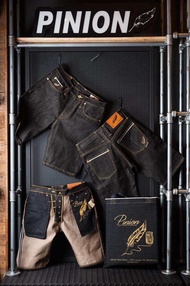 Pinion denim ขาสั้น18oz รุ่นหลังน้ำตาล