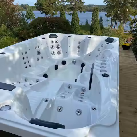 Outdoor 8 Person Hot Tubs Whirlpool Hydromassage Bathtub Spa Tubs With Large Space Swim Spa 2 Lounge