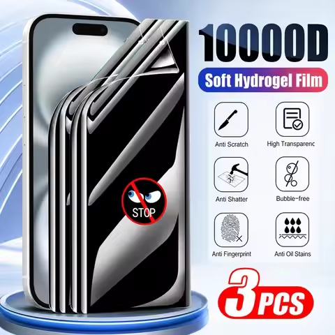 3PCS Privacy Hydrogel Film For iPhone 15 15 Plus 16 16e 17 18 Anti Spy Screen Protector For iPhone 1