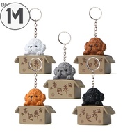 1M Cute Little Carton Box Dog Keychain For Women Letter Take Me Away Key Ring Funny Animal Handbag C