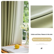 Thickened Cotton Linen Curtains Bedroom Blackout Double-Sided Customizable for Entire House H2.7- 4m