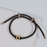 Gelang Tali Inisial Huruf D Balok Elegant Emas Asli