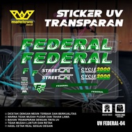 PREMIUM StiCker FEDERAL StiCker Decal FEDERAL UV TRANSPARENT STREET CAT 550 Bicycle StiCker Kalcer S