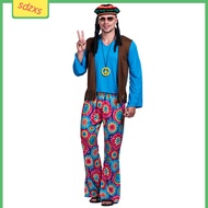 Adult Retro 60s 70s Hippie Love Peace Costume Cosplay Women Men Couples Halloween Purim Party Costumes Fancy Dress