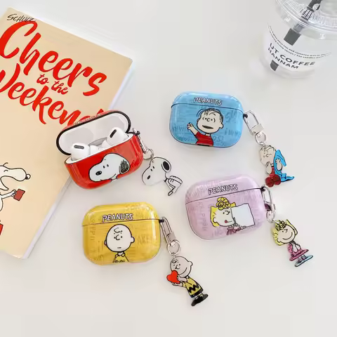 Cute Cartoon Snoopy Charlie Brown Lucy EarPhone Case For AirPods 1 2 3 Pro 2021 Wireless Bluetooth H