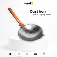 Seasoned Cast Steel Wok 33 cm Cast Iron Wok/ Cast Iron Wok