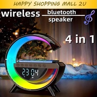 G63 4IN1 Bluetooth Speaker Wireless Charger Table Lamp Alarm Clock Smart Light Sound Machine Pembesa