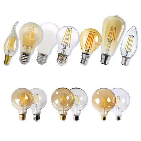 10PCS LED Edison Bulb Lamps 2700K 3000K 4000K Lighting 220V E27 E14 B22 Filament Vintage Ampoule Inc