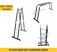 16 Steps (4X4) Heavy Duty Multi-Purpose Aluminium Folding Ladder Tangga Pelbagai Kegunaan