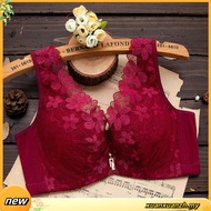 Women Wired Large Size Bra 34-46CD Deep-V Cotton Soft No Pad Lace Bra