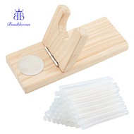 1bag Glue Tool sets Including Hot Melt Resin Glue Sticks and Wooden Hot Glue Holder Mixed color Glue