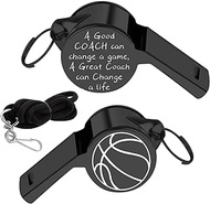 KEYCHIN Basketball Coach Whistles A Good Coach Can Change A Game A Great Coach Can Change A Life Whistles with Lanyard Thank You Gift for Basketball Coach Referees