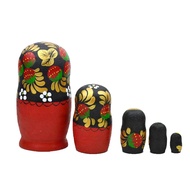 【 LCG5】-5PCS Matryoshka Dolls Nesting Dolls Handmade Cute Wood Russian Nesting Doll DIY Northeast Fl