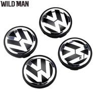 4Pcs Wheel Hub Centre Caps 3B7601171 65MM Genuine Wheel Center Hub Cap Chrome & Black for VW Golf Je
