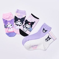 【ONEDER旺達】三麗鷗酷洛米直版襪 中筒襪 Kuromi台灣製棉襪