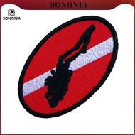 SONONIA Ellipse Scuba Dive Diver Flag Patch Backpack Iron On Emblem Souvenir with