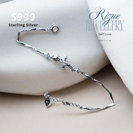 RIZUE Rose flower bracelet/S999 sterling silver